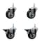 Service Caster 35 Inch Black Polyurethane 12 MM Threaded Stem Caster Set 2 Brakes SCC SCC-TS20S3514-PPUB-BLK-M1215-2-PLB-2 - alternate 1